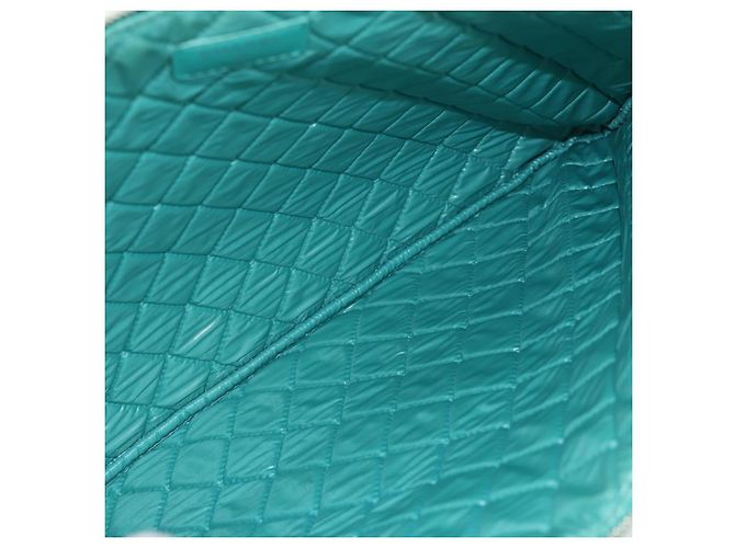 CHANEL Clutch aus Lammleder Smaragdgrün CC Auth 154047V - Ansicht 16