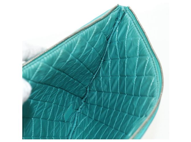 CHANEL Clutch aus Lammleder Smaragdgrün CC Auth 154047V - Ansicht 18