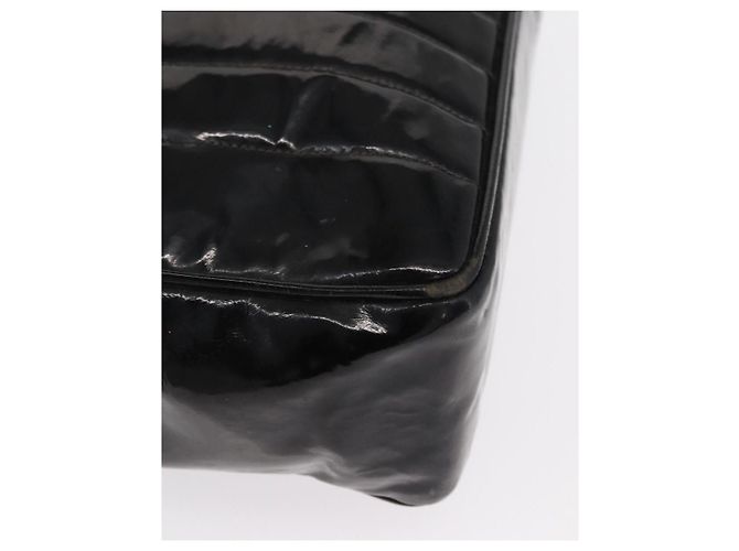 CHANEL Mademoiselle Borsa a Spalla con Catena Smalto Nero Oro CC Auth ka422 - vista 11
