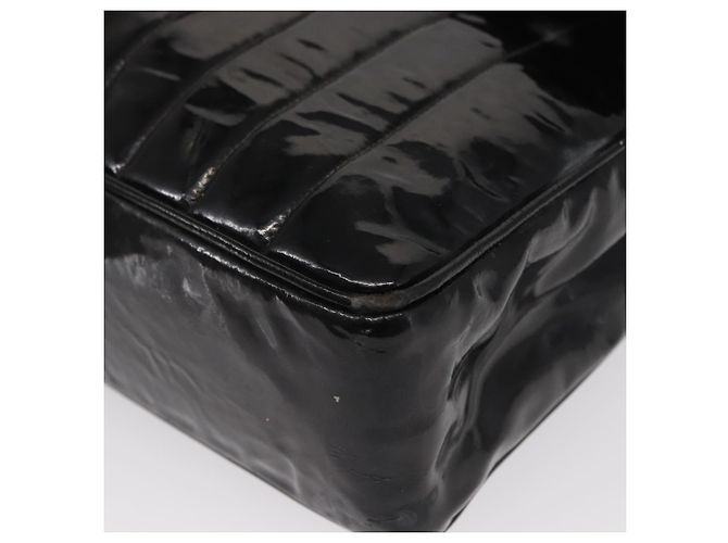 CHANEL Mademoiselle Borsa a Spalla con Catena Smalto Nero Oro CC Auth ka422 - vista 12