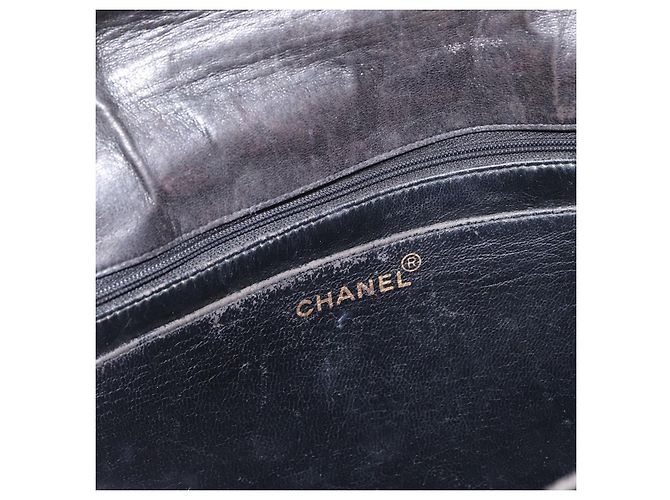 CHANEL Mademoiselle Borsa a Spalla con Catena Smalto Nero Oro CC Auth ka422 - vista 17