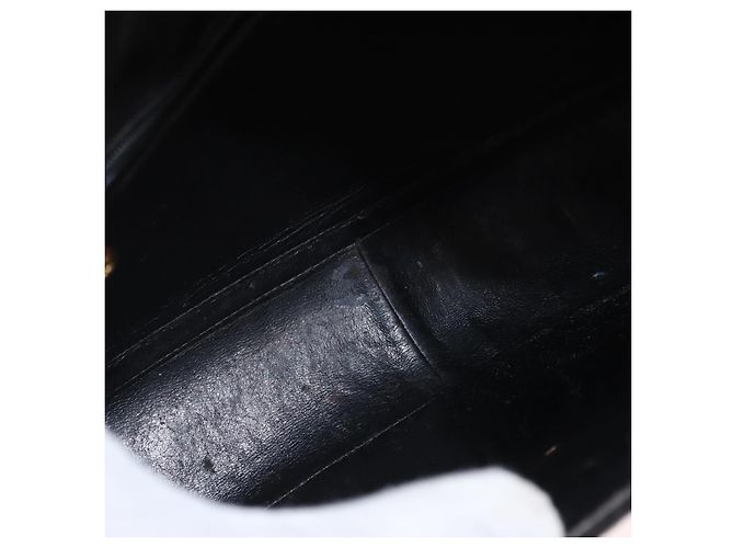 CHANEL Mademoiselle Borsa a Spalla con Catena Smalto Nero Oro CC Auth ka422 - vista 18