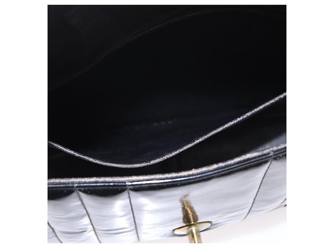 CHANEL Mademoiselle Borsa a Spalla con Catena Smalto Nero Oro CC Auth ka422 - vista 22