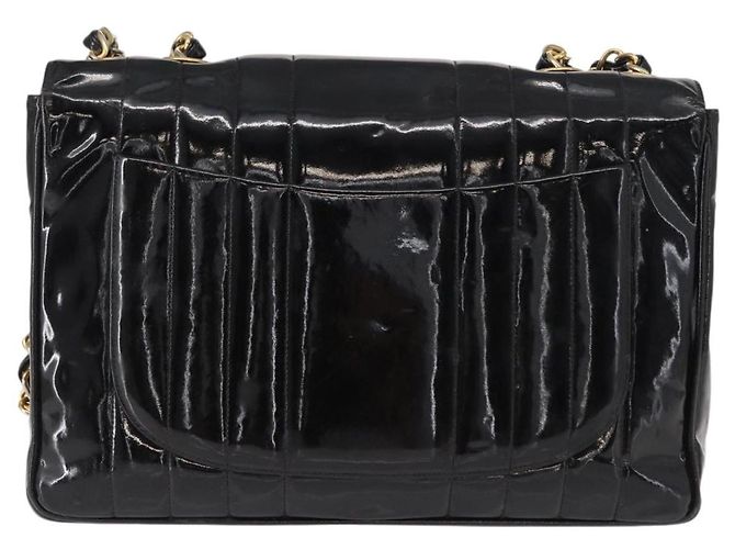 CHANEL Mademoiselle Borsa a Spalla con Catena Smalto Nero Oro CC Auth ka422 - vista 3
