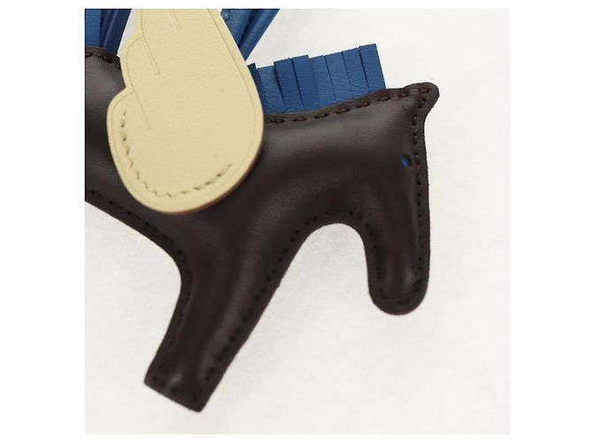 Hermès HERMES Rodeo PM Charm Pelle Marrone Blu Auth BA8095M - vista 10