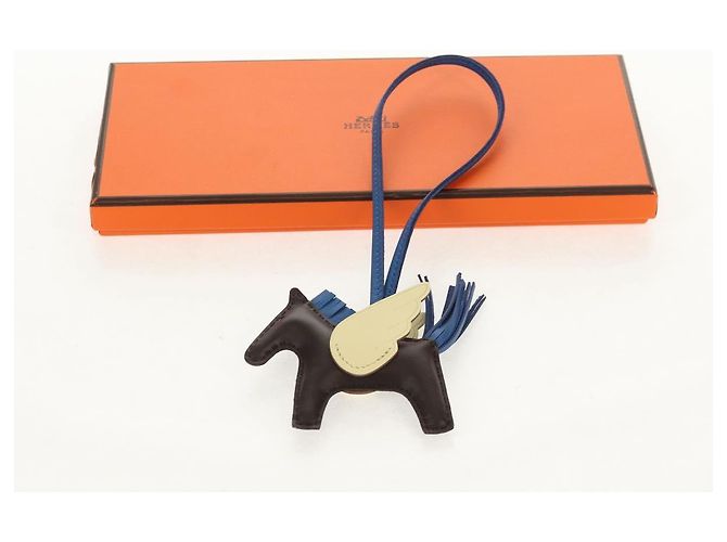 Hermès HERMES Rodeo PM Charm Pelle Marrone Blu Auth BA8095M - vista 16
