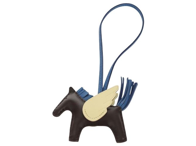 Hermès HERMES Rodeo PM Charm Pelle Marrone Blu Auth BA8095M - vista 2