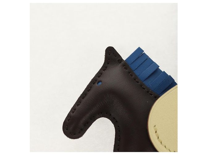 Hermès HERMES Rodeo PM Charm Pelle Marrone Blu Auth BA8095M - vista 3