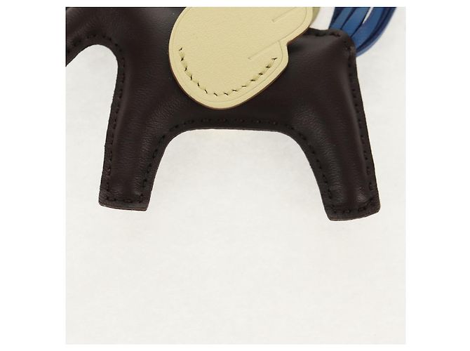 Hermès HERMES Rodeo PM Charm Pelle Marrone Blu Auth BA8095M - vista 4