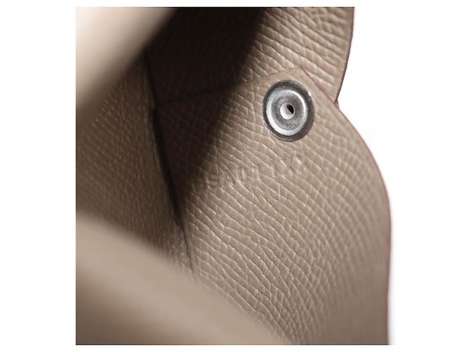 Hermès Monedero Calvi HERMES Cuero Beige Plata Auth BA8243M - vista 18