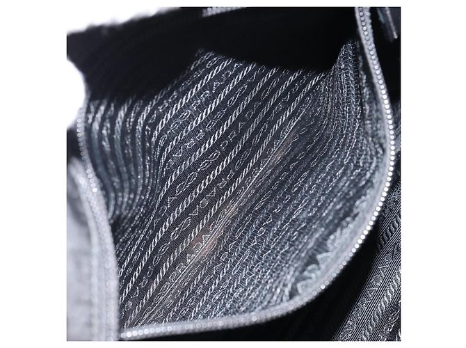 Borsa a Spalla PRADA Nylon Nero Argento Autentica 153217 - vista 21