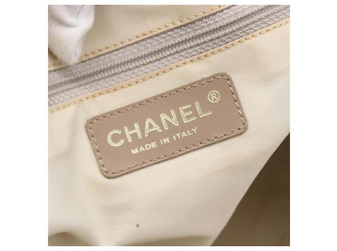 CHANEL Nuova Borsa Tote da Viaggio Nylon Beige Oro CC Auth mr1575 D'oro - vista 14