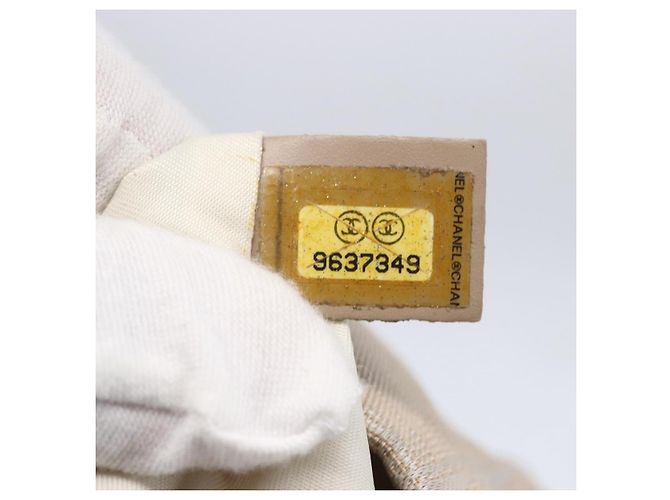 CHANEL Nuova Borsa Tote da Viaggio Nylon Beige Oro CC Auth mr1575 D'oro - vista 22