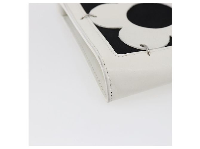 Céline Pochette a spalla CELINE Flower in pelle bianca e argento Auth 154908 Bianco - vista 11