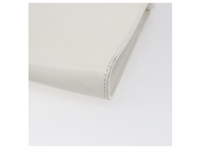 Céline Pochette a spalla CELINE Flower in pelle bianca e argento Auth 154908 Bianco - vista 12