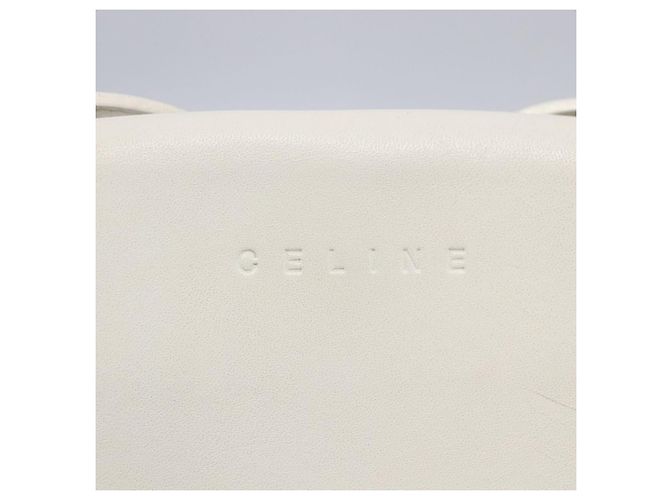 Céline Pochette a spalla CELINE Flower in pelle bianca e argento Auth 154908 Bianco - vista 14