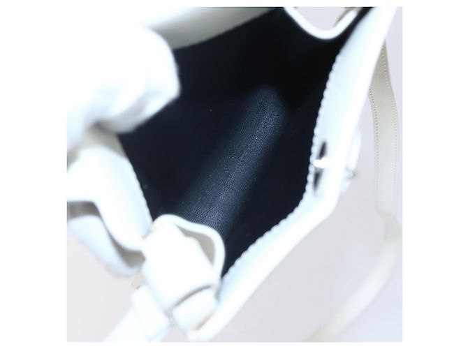 Céline Pochette a spalla CELINE Flower in pelle bianca e argento Auth 154908 Bianco - vista 15