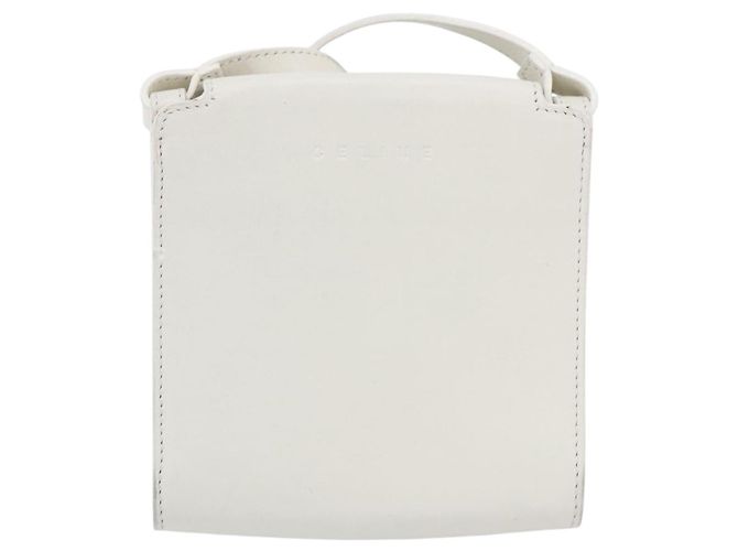 Céline Pochette a spalla CELINE Flower in pelle bianca e argento Auth 154908 Bianco - vista 3