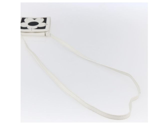 Céline Pochette a spalla CELINE Flower in pelle bianca e argento Auth 154908 Bianco - vista 7