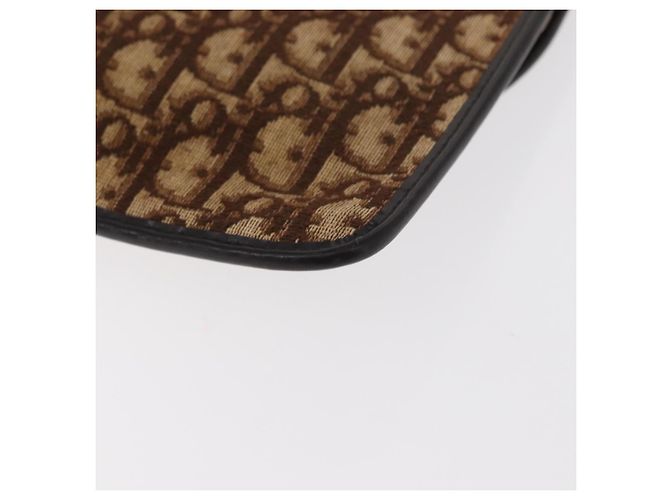 Borsa a Spalla in Tela Trotter Christian Dior Marrone Auth 155074 - vista 11
