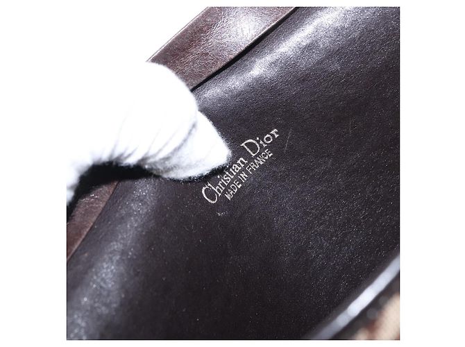 Borsa a Spalla in Tela Trotter Christian Dior Marrone Auth 155074 - vista 15