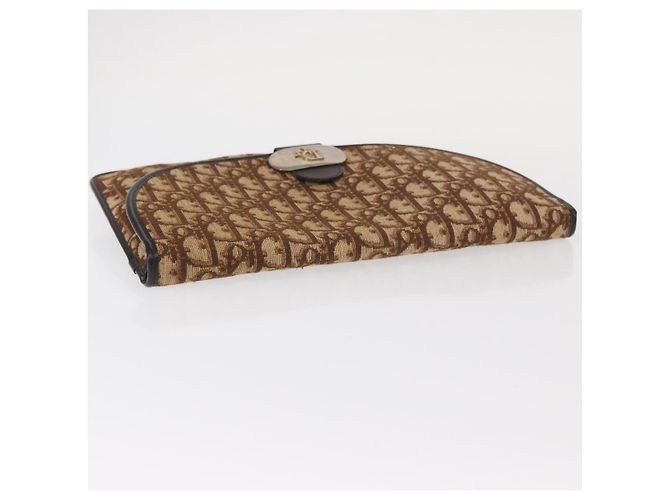 Borsa a Spalla in Tela Trotter Christian Dior Marrone Auth 155074 - vista 6