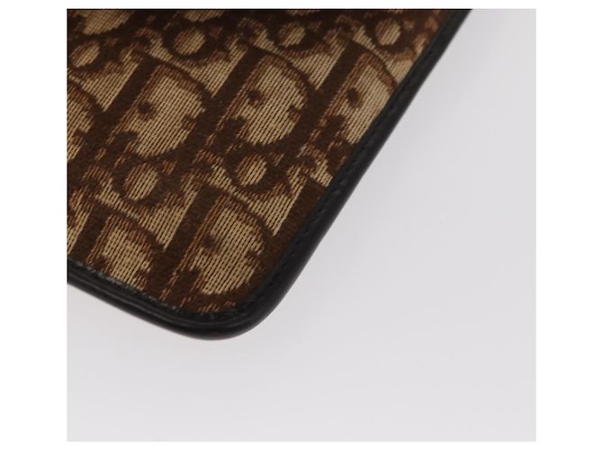 Borsa a Spalla in Tela Trotter Christian Dior Marrone Auth 155074 - vista 9