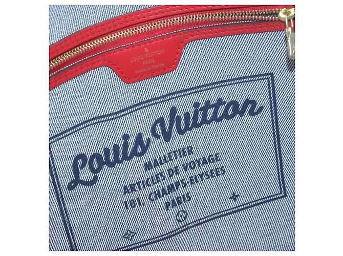 LOUIS VUITTON Borsa Tote Neverfull MM in Denim Monogram Blu M44981 LV Auth 22325SM - vista 10