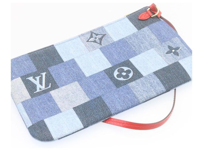 LOUIS VUITTON Borsa Tote Neverfull MM in Denim Monogram Blu M44981 LV Auth 22325SM - vista 22
