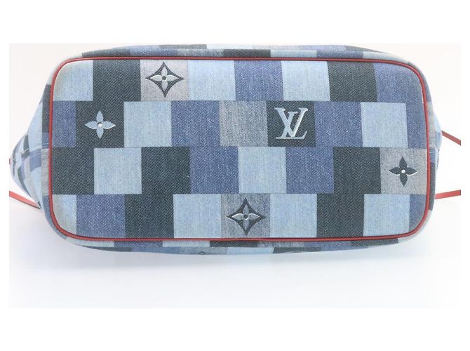 LOUIS VUITTON Borsa Tote Neverfull MM in Denim Monogram Blu M44981 LV Auth 22325SM - vista 5
