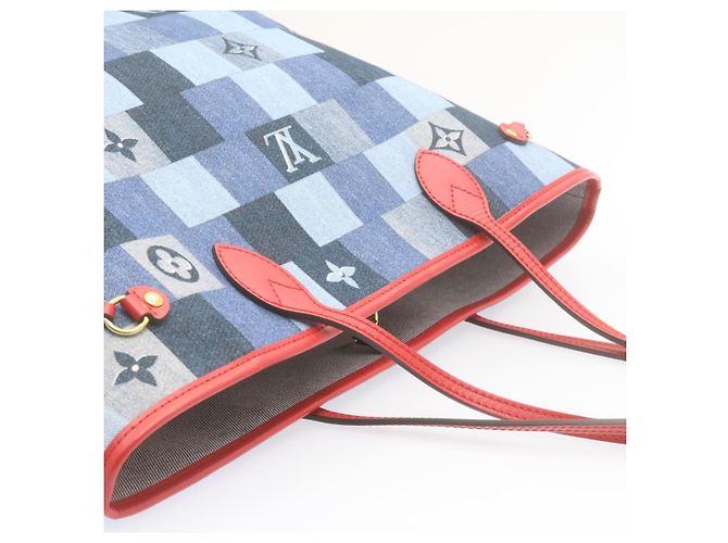 LOUIS VUITTON Borsa Tote Neverfull MM in Denim Monogram Blu M44981 LV Auth 22325SM - vista 6