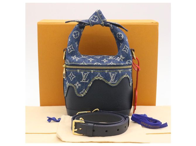 LOUIS VUITTON Monogram Denim goccia Borsa a spalla crociera giapponese M45970 Auth 28766SM Blu - vista 12