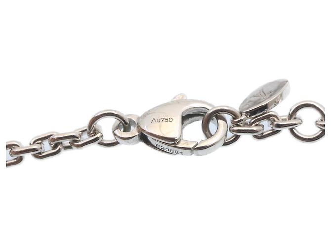 LOUIS VUITTON Pendente LV XL Collana Oro Bianco Diamante Q93821 Auth 27695SM - vista 12
