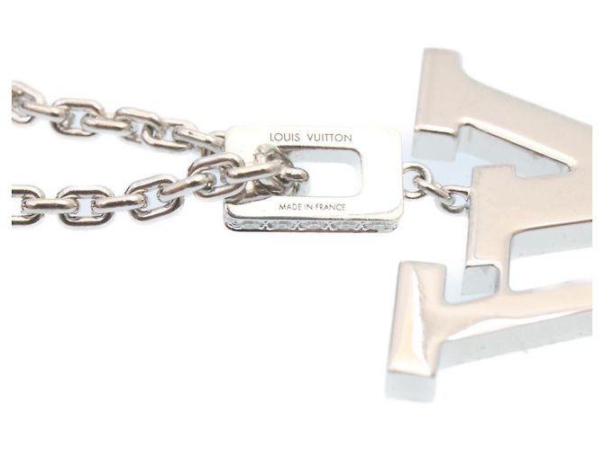 LOUIS VUITTON Pendente LV XL Collana Oro Bianco Diamante Q93821 Auth 27695SM - vista 7