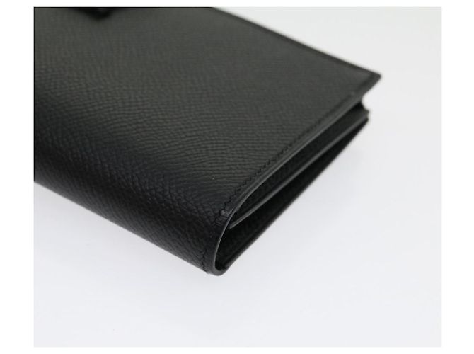 Hermès HERMES Langer Geldbeutel Bean soufflé Silbermetall Schwarz Auth 30947SM - Ansicht 14