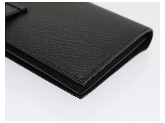 Hermès HERMES Langer Geldbeutel Bean soufflé Silbermetall Schwarz Auth 30947SM - Ansicht 15