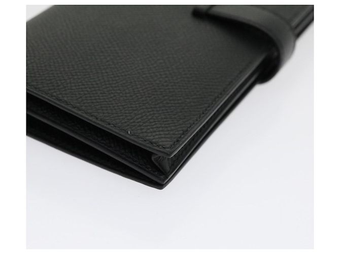 Hermès HERMES Langer Geldbeutel Bean soufflé Silbermetall Schwarz Auth 30947SM - Ansicht 16