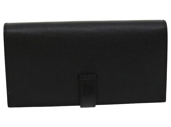 Hermès HERMES Langer Geldbeutel Bean soufflé Silbermetall Schwarz Auth 30947SM - Ansicht 2