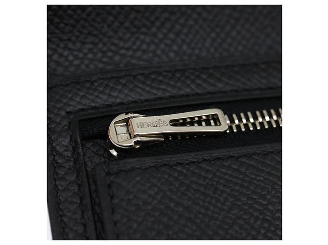 Hermès HERMES Langer Geldbeutel Bean soufflé Silbermetall Schwarz Auth 30947SM - Ansicht 22