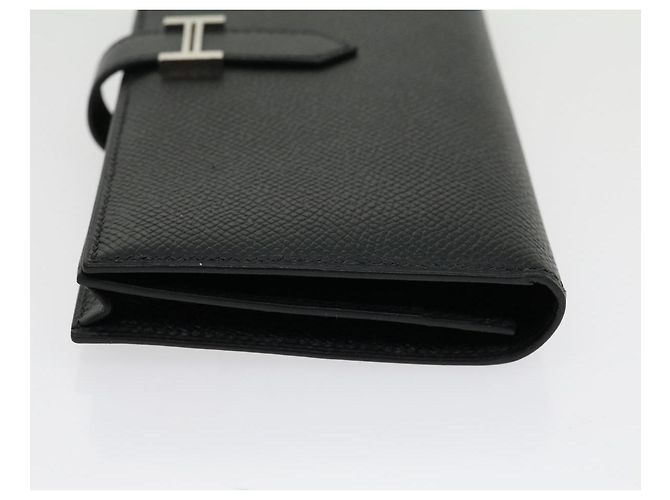 Hermès HERMES Langer Geldbeutel Bean soufflé Silbermetall Schwarz Auth 30947SM - Ansicht 5