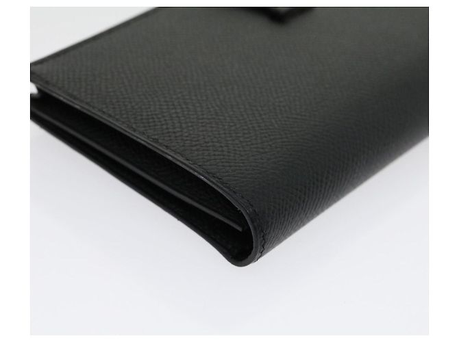 Hermès HERMES Langer Geldbeutel Bean soufflé Silbermetall Schwarz Auth 30947SM - Ansicht 7