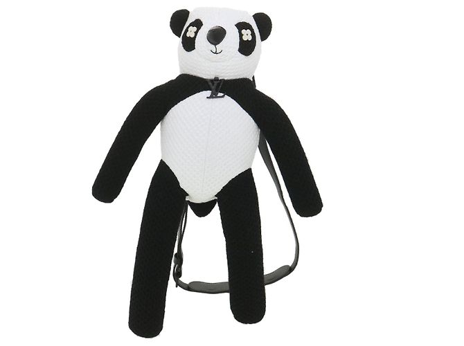 LOUIS VUITTON Borsa a Spalla LV Friend Panda Bear in Cotone Nero Bianco M57414 37880SM - vista 13