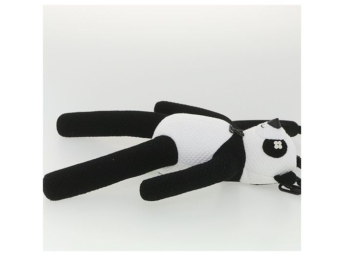 LOUIS VUITTON Borsa a Spalla LV Friend Panda Bear in Cotone Nero Bianco M57414 37880SM - vista 4