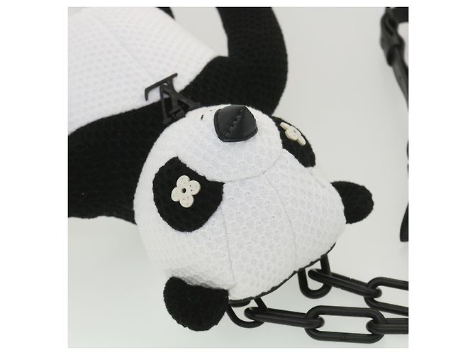 LOUIS VUITTON Borsa a Spalla LV Friend Panda Bear in Cotone Nero Bianco M57414 37880SM - vista 6