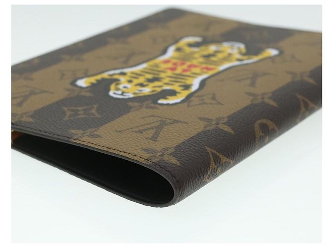 COUVERTURE DE CARNET STRIPE NIGO QUVERTURE LOUIS VUITTON BRUN NOIR GI0720 Auth 38082SM Marron - vue 15