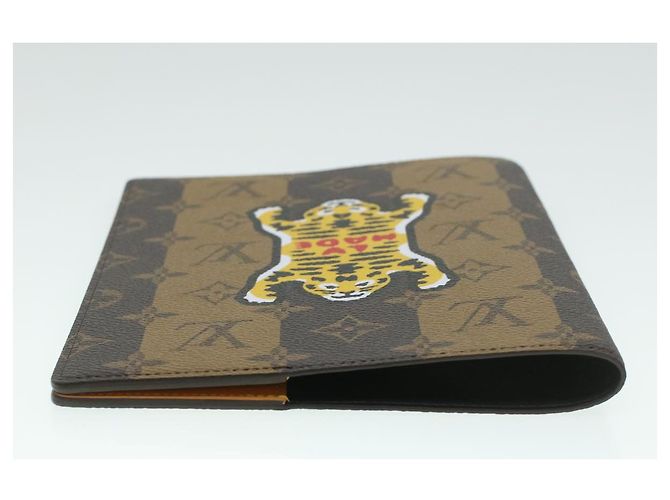 COUVERTURE DE CARNET STRIPE NIGO QUVERTURE LOUIS VUITTON BRUN NOIR GI0720 Auth 38082SM Marron - vue 4