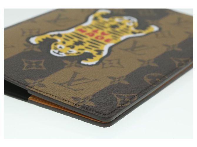 COUVERTURE DE CARNET STRIPE NIGO QUVERTURE LOUIS VUITTON BRUN NOIR GI0720 Auth 38082SM Marron - vue 7