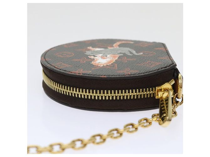 LOUIS VUITTON Catgram Cadena Micro Powat Sombrero Monedero M63886 LV Auth 47211SM Monograma - vista 4