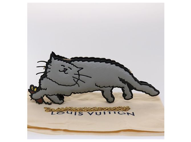 LOUIS VUITTON Catgram Pochette Borsa a Spalla Full Cat Grigia M53165 LV Auth 47438SM Marrone Nero Rosa - vista 21