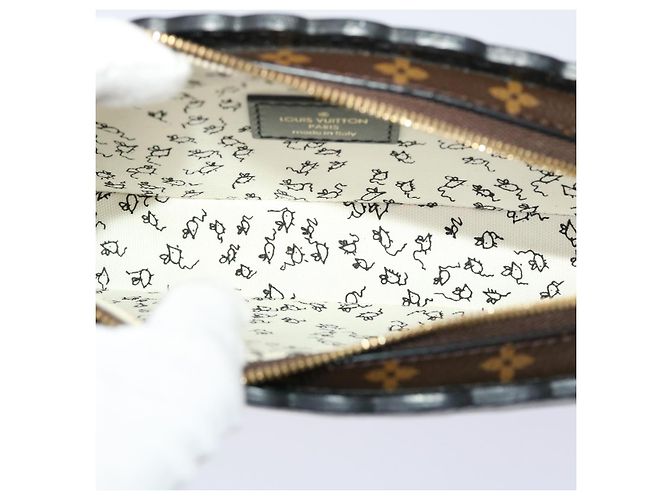 LOUIS VUITTON Catgram Pochette Borsa a Spalla Full Cat Grigia M53165 LV Auth 47438SM Marrone Nero Rosa - vista 9